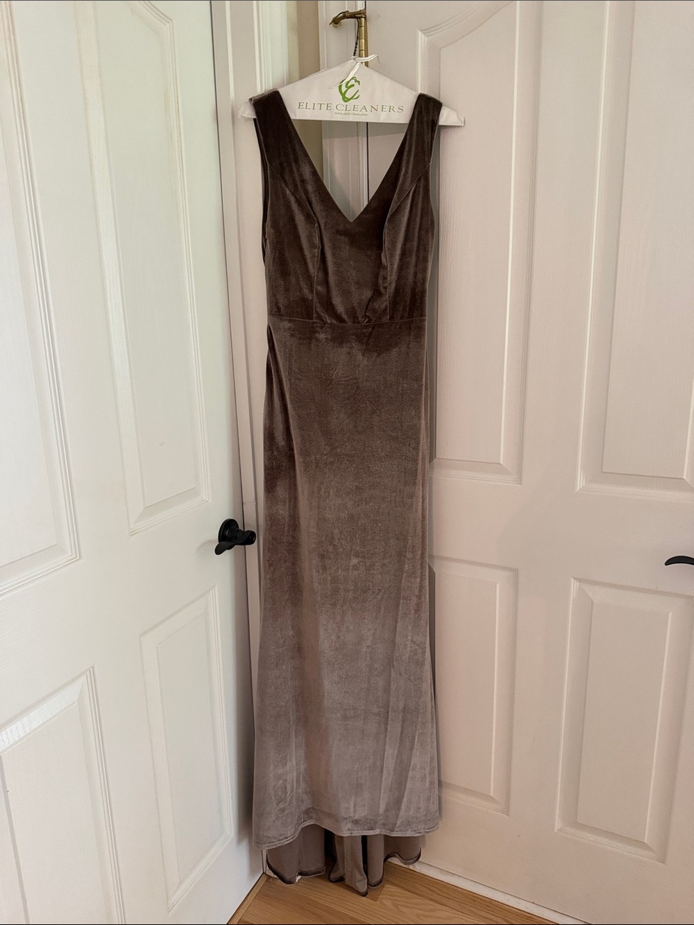 Taupe Velvet Dress